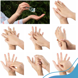 Die richtige Anwendung von Handdesinfektionsmittel.